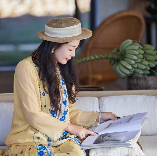 【林栖设计小店】手工钩花|松花黄桑蚕丝印花宽松百搭2026夏新款衬衫上衣 商品图4