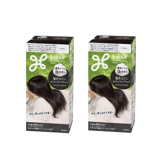 【跨境】花王Liese泡沫染发剂自然黑色115ml*2（独立包装） 商品图0