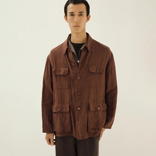 KAPTAIN SUNSHINE Safari Shirt Jacket 亚麻真丝混纺猎装夹克 商品图2