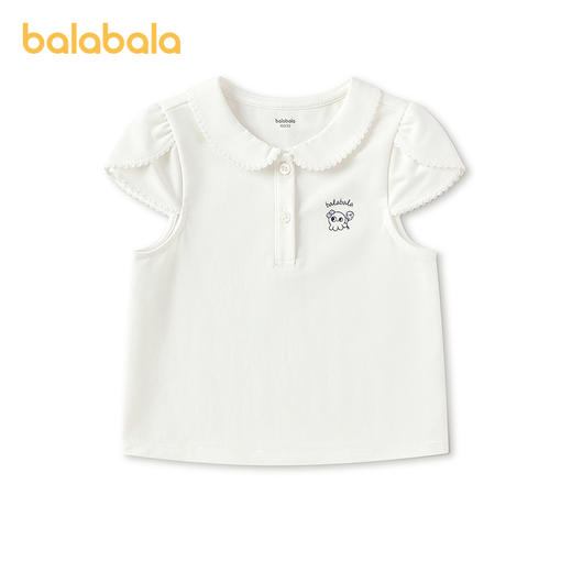 【商场同款】巴拉巴拉儿童短袖t恤女童2026新款夏季甜美绣花上衣 商品图1