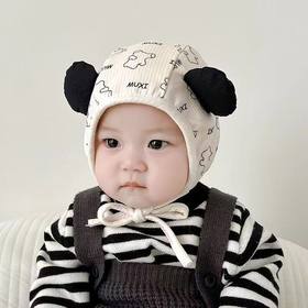 婴儿帽子春秋薄款女宝宝婴幼儿胎帽新生囟门春秋季防风护耳帽男宝