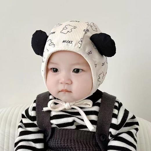 婴儿帽子春秋薄款女宝宝婴幼儿胎帽新生囟门春秋季防风护耳帽男宝 商品图0