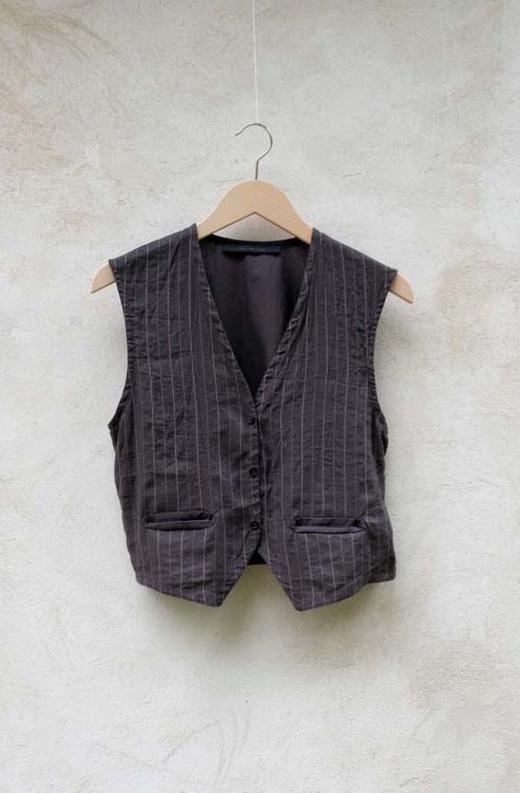 elsa esturgie 休闲灰黑细纹马夹 商品图4