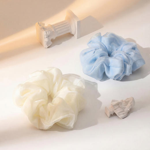 【买1得2】三彩2026新款法式丝光发圈丸子马尾简约仙女氛围感头饰 商品图1