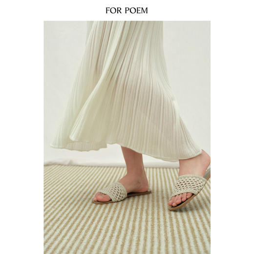 ForPoem 26/SS 原创设计针织百褶半裙高腰直筒宽松肌理感慵懒裙子 商品图3