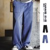 马登工装法式复古工装裤蓝色vintage水洗帆布宽松直筒休闲裤男春 商品缩略图0