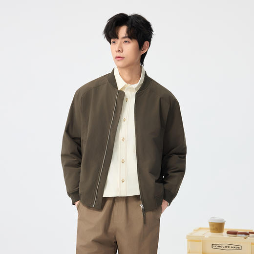 gxgjeans男装【热卖推荐】男士夹克2026春款纯色日常百搭通勤棒球领外套男K&C 商品图1