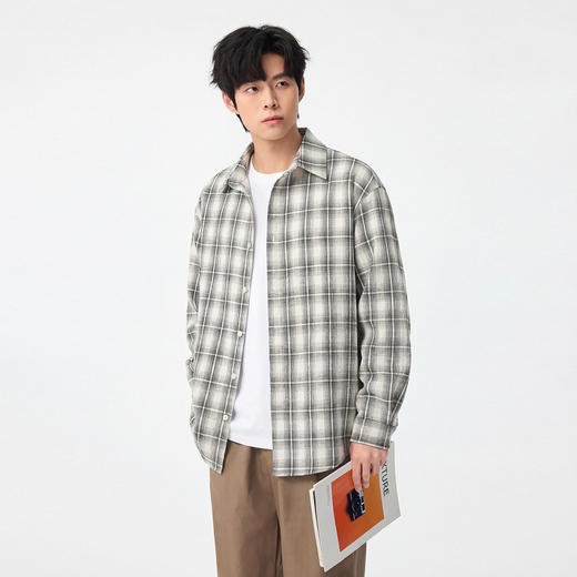 gxgjeans男装【青春流行】格子衬衫26春款时尚百搭校园户外青少年外套上衣男K&C 商品图3