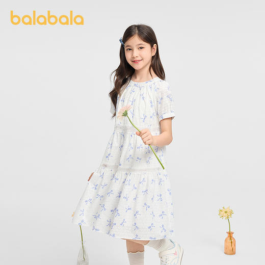 【商场同款】巴拉巴拉童装女童裙子儿童连衣裙2026新款夏装泡泡袖 商品图2