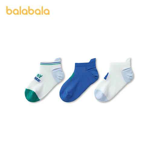 【商场同款】巴拉巴拉儿童袜子夏新款网眼透气男童短袜柔弹三双装 商品图4