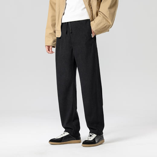gxgjeans男装简约男士直筒裤2026春舒适百搭系带日常通勤青少年休闲长裤K&C 商品图2