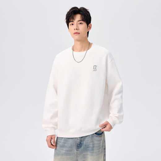 gxgjeans男装圆领卫衣26春款透气亲肤简约百搭校园青少年男士套头卫衣K&C 商品图1