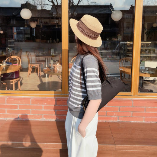 （人手n件）火桐hooton 扬子18针精纺绵羊毛老钱条纹圆领短袖 商品图4