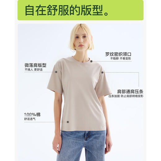 官网1600！亚*山大王情侣装T恤 重磅230g棉质明星同款圆领正肩短袖 简约宽松透气打底半袖 商品图5