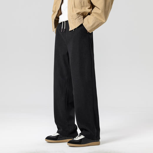 gxgjeans男装【灯芯绒】男士直筒休闲裤26春款纯色系带百搭校园通勤长裤男K&C 商品图3