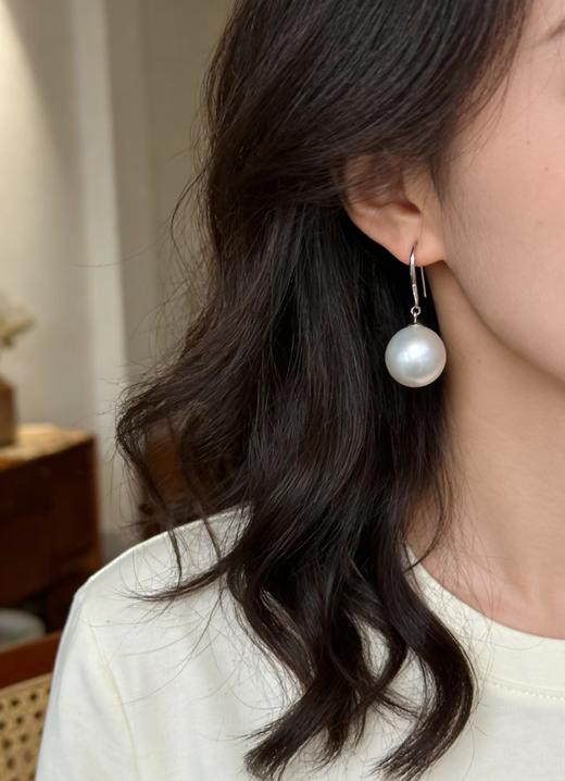 正圆珍珠耳坠 11-12mm 纯银 灵动垂坠 修饰脸型 [发：13] 商品图1