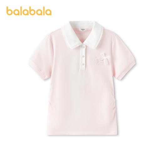 【商场同款】巴拉巴拉童装女童短袖t恤儿童2026新款夏装翻领上衣 商品图4