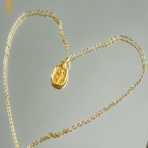 【香港周六福黄金钻石首饰】国色天香郁金香吊坠+赠k金项链 商品图3