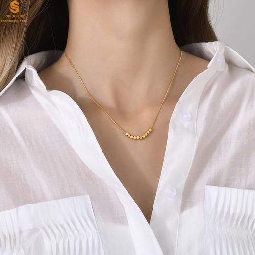 【香港周六福黄金钻石首饰】K金十全十美方糖项链 商品图4