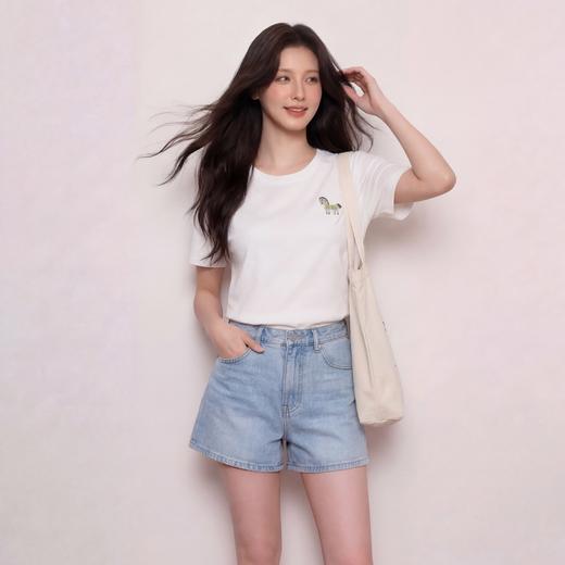 奢姿大码女装2026夏季减龄卡通绣花圆领T恤胖妹妹时尚休闲上衣9962160135 商品图0