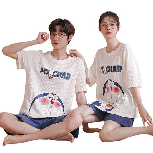 新款新品情侣睡衣夏季棉质短袖薄款大码韩版可爱夏天男士家居服女 商品图2