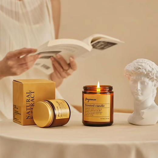 【天然精油！茶香清雅】茶香香薰蜡烛ins高级感家用无烟低温香熏复古精油蜡烛香氛伴手礼。xb 商品图2