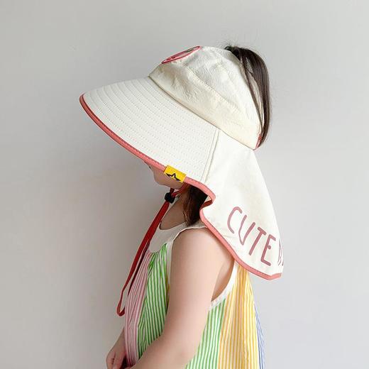 宝宝防晒帽子夏季遮阳防紫外线披肩护脖帽男女宝宝可爱大檐空顶帽8个月-4岁 商品图3