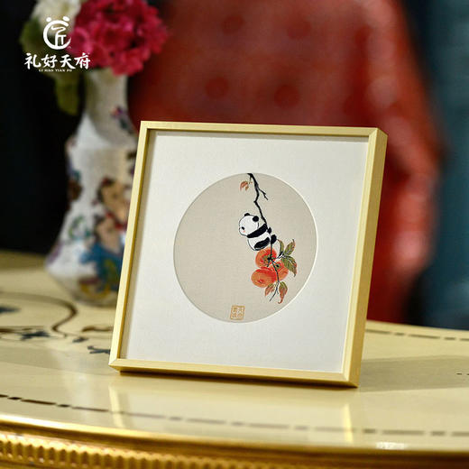 【锦绣竹安非遗礼盒】礼好天府非遗蜀锦框画摆件挂架+竹编挂件+瓷胎竹编盖碗三件套伴手礼  四川特色国潮文创 公司企业高档礼品 客户送礼纪念品 支持定制 商品图6