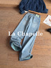 专柜实拍【时髦通勤】拉夏贝尔/La Chapelle显瘦有型单扣后腰撞色标简约设计感微弹直筒窄版牛仔裤 商品缩略图1