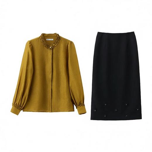 时尚套装春季新款女装纯色气质衬衫半身裙两件套裙KJFA1261-6 商品图4