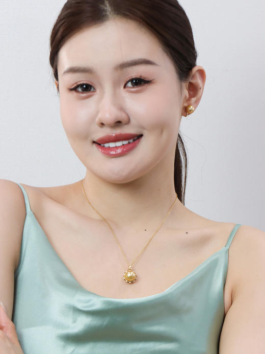 【日本溯源之旅】18k金南洋金珠钻石吊坠12-13mm钻石分数:0.15ct（展会产品拍下后不支持7天无理由退换货） 商品图4