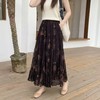 赴花期~法式复古印花设计感100%乔其纱松紧腰半身裙女网纱长裙 商品缩略图2