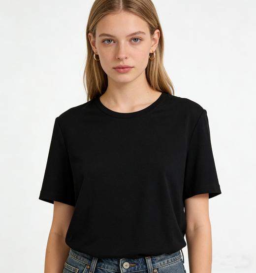 糯感醋酸绵羊毛高弹女士短袖T恤 商品图4