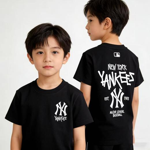 点此购买120-160MLB洋基队夏季儿童字母印花短袖T恤 kk 344051 商品图9