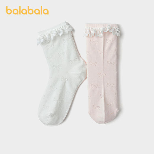 【商场同款】巴拉巴拉儿童袜子夏季新款网眼透气女童公主袜两双装 商品图2