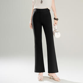 「自」全新升级【铂金会员137/天猫179/差价42】(13223)洛诗琳气质高腰微喇裤女2026新款修身显瘦通勤喇叭休闲长裤