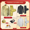 男士寿衣寿服烫金唐装“金色寿团”薄款寿衣六件套 商品缩略图1