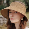 三彩2026新款空顶大帽檐遮阳帽沙滩海边出游夏编织可卷收纳帽子女 商品缩略图2