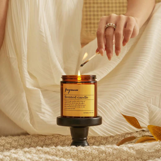 【天然精油！茶香清雅】茶香香薰蜡烛ins高级感家用无烟低温香熏复古精油蜡烛香氛伴手礼。xb 商品图1