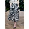 米思阳2026夏季新款黑白抽象印花苎麻天丝随性高级感大摆裙半身裙女6139 商品缩略图2
