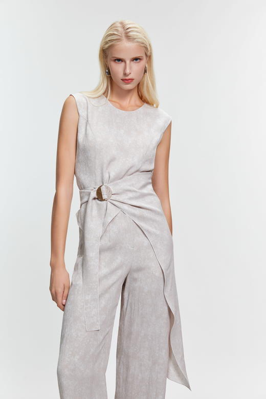 SAFICOO 不对称绑带醋酸无袖衬衣 商品图0