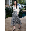 米思阳2026夏季新款黑白抽象印花苎麻天丝随性高级感大摆裙半身裙女6139 商品缩略图4