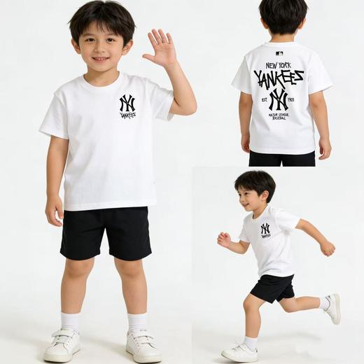 点此购买120-160MLB洋基队夏季儿童字母印花短袖T恤 kk 344051 商品图4