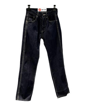 女款中高腰明线牛仔裤长裤la008