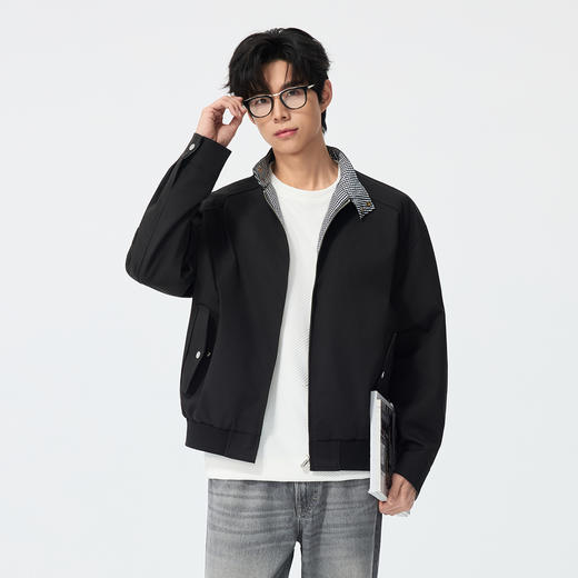 gxgjeans男装【含莱赛尔】男士立领夹克26春款纯色简约百搭青少年外套上衣K&C 商品图1