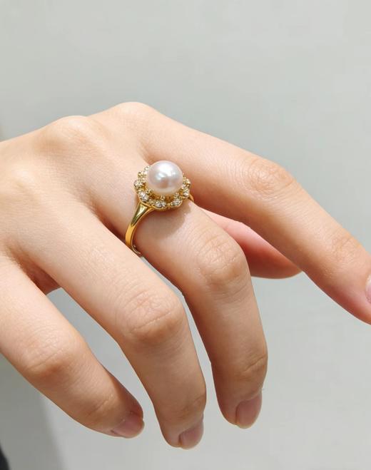 爱迪生珍珠戒指 10-11mm 圈口可调 轻奢指间 送女友佳礼 [发：85] 商品图0