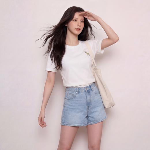 奢姿大码女装2026夏季减龄卡通绣花圆领T恤胖妹妹时尚休闲上衣9962160135 商品图1