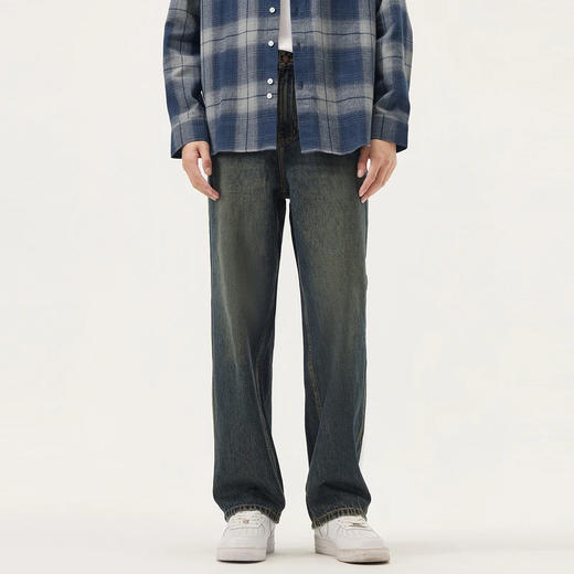 gxgjeans男装【复古水洗】男士牛仔裤2026春款时尚日常百搭显瘦直筒长裤男K&C 商品图1