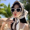 【四季可带！一巾多用】韩版时尚仿真丝70方巾丝巾女字母印花小方巾职场装饰领巾头巾。xb 商品缩略图0
