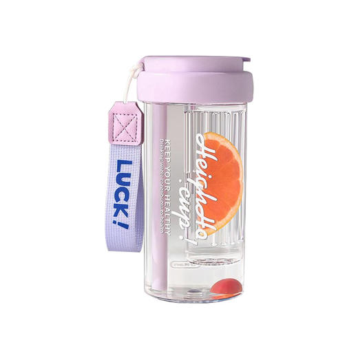 简约高颜值大容量泡茶塑料杯男女生户外便携提手吸管杯耐高温水杯 商品图4